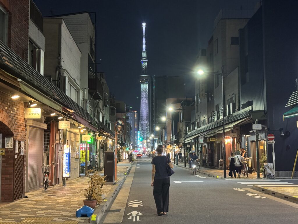 Asakusa at night with Skytree