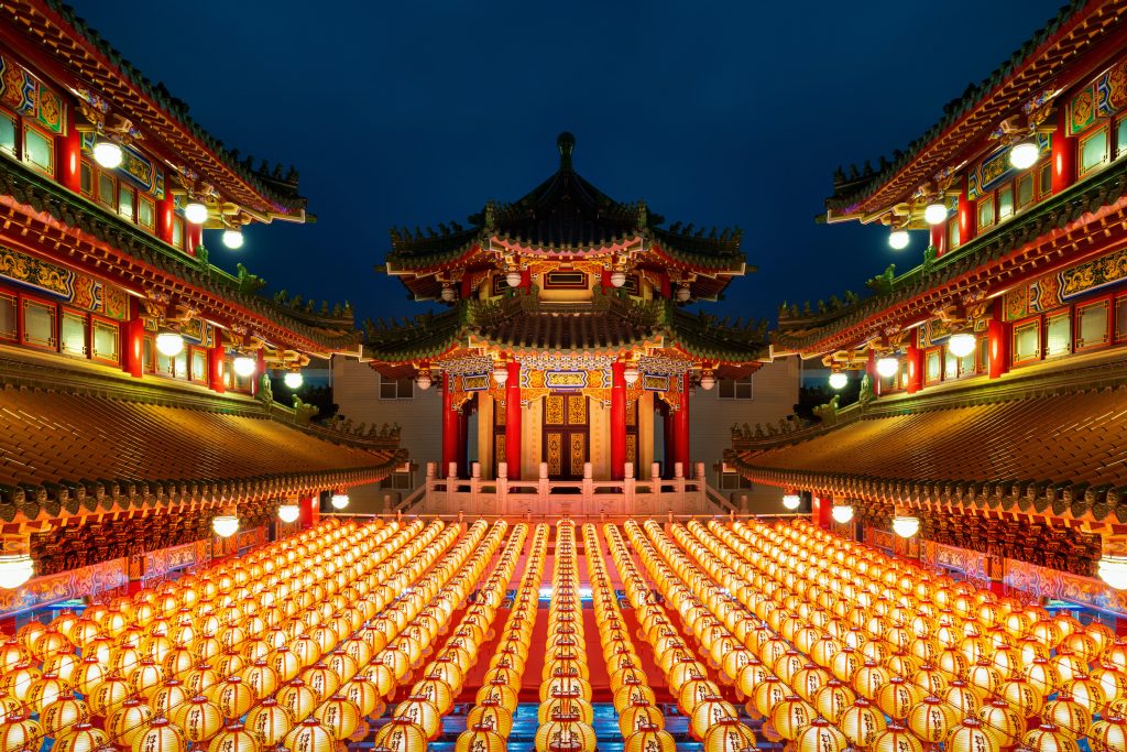 Traditional Chinese lanterns display